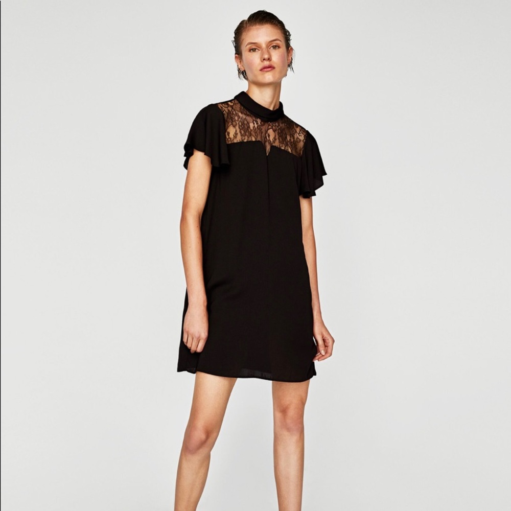 ZARA black lace dress